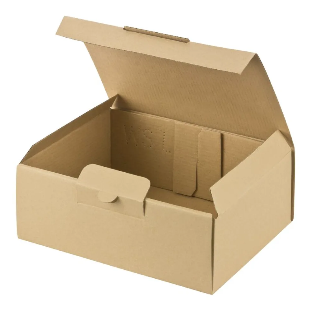 Versandkarton 200x150x74mm schnelle Aufrichtung mit Steckverschluss Warenpost International braun – Bild 2
