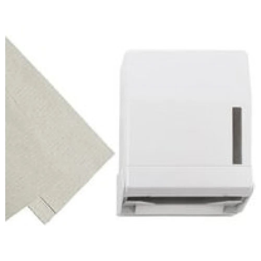 Falthandtuch-Spender, abschliessbar, weiß inkl. 500 Blatt Falthandtuch 25x23cm – Bild 3
