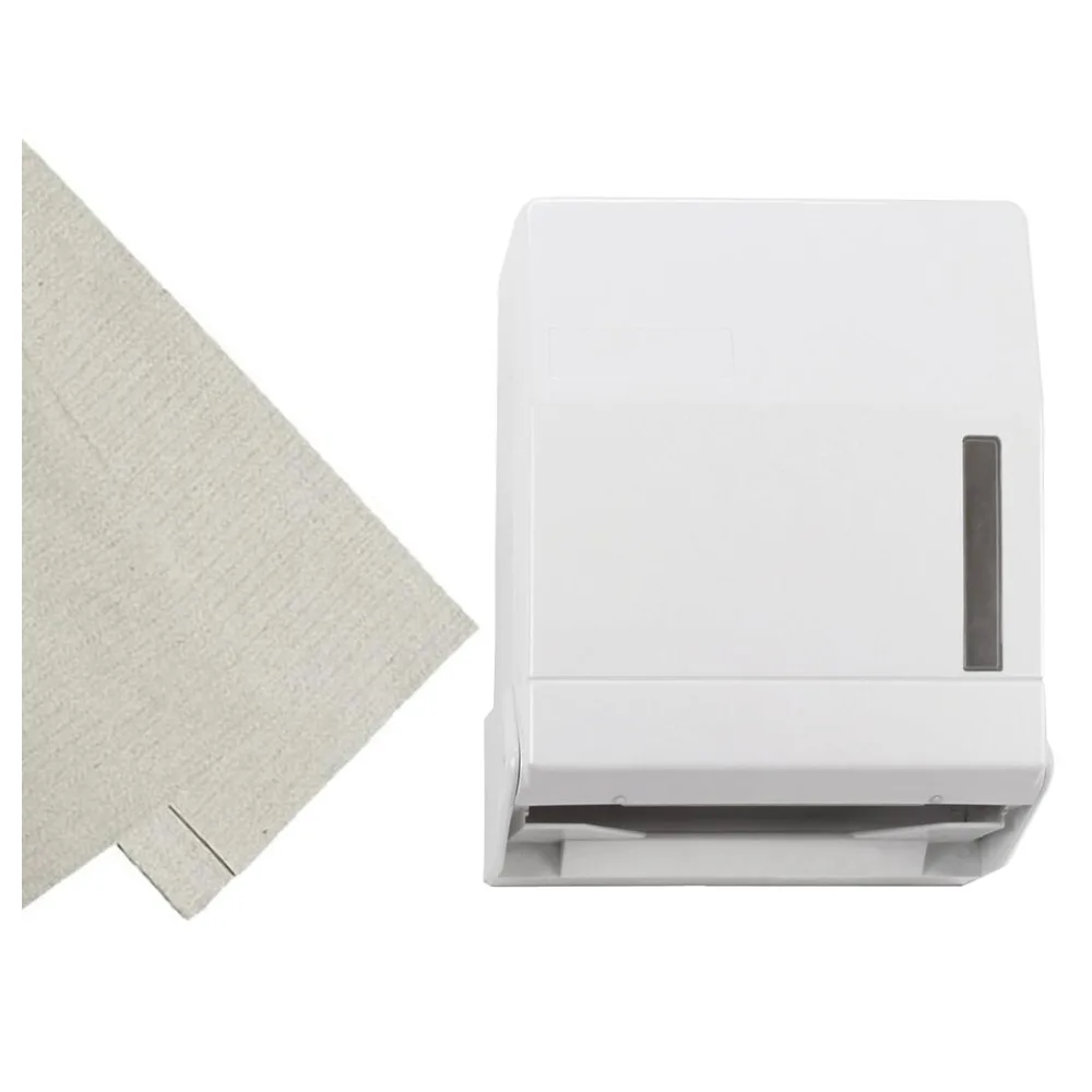 Falthandtuch-Spender, abschliessbar, weiß inkl. 500 Blatt Falthandtuch 25x23cm – Bild 2