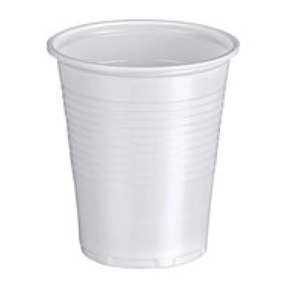 Trinkbecher weiß 0,15 l, 150 ml aus PP, O 70 mm, 100 Stk.