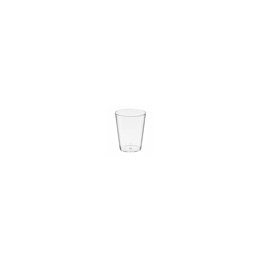 Einweg-Trinkglas 200ml, PS, mit Eichstrich, transparent glasklar, 50 Stk.