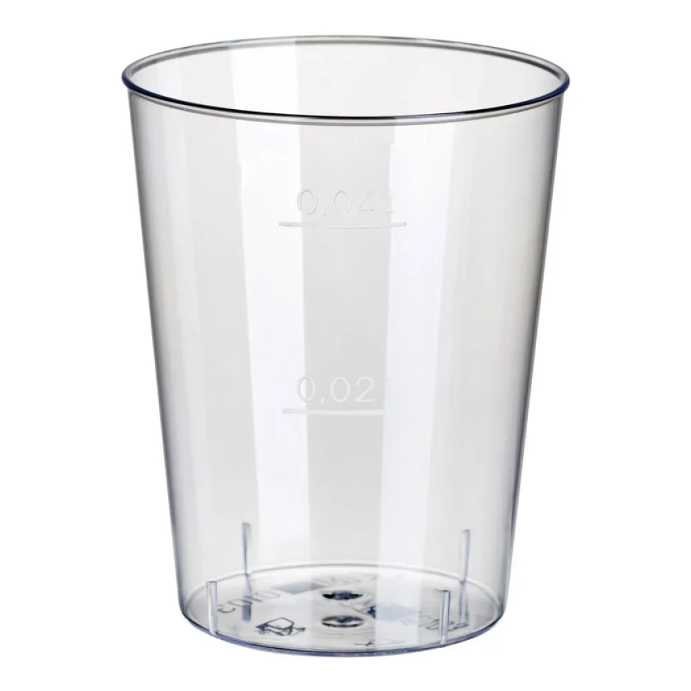Einweg-Schnapsglas 4cl, PS mit Eichstrich bei 2cl und 4cl, transparent, 40 Stk. – Bild 2