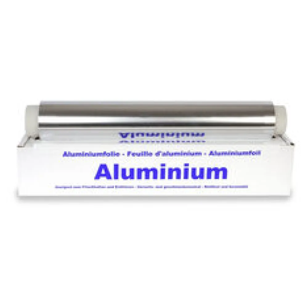 Alufolie in praktischer Spenderbox mit Abriss-Schiene, 29 cm x 150 m, 11 my