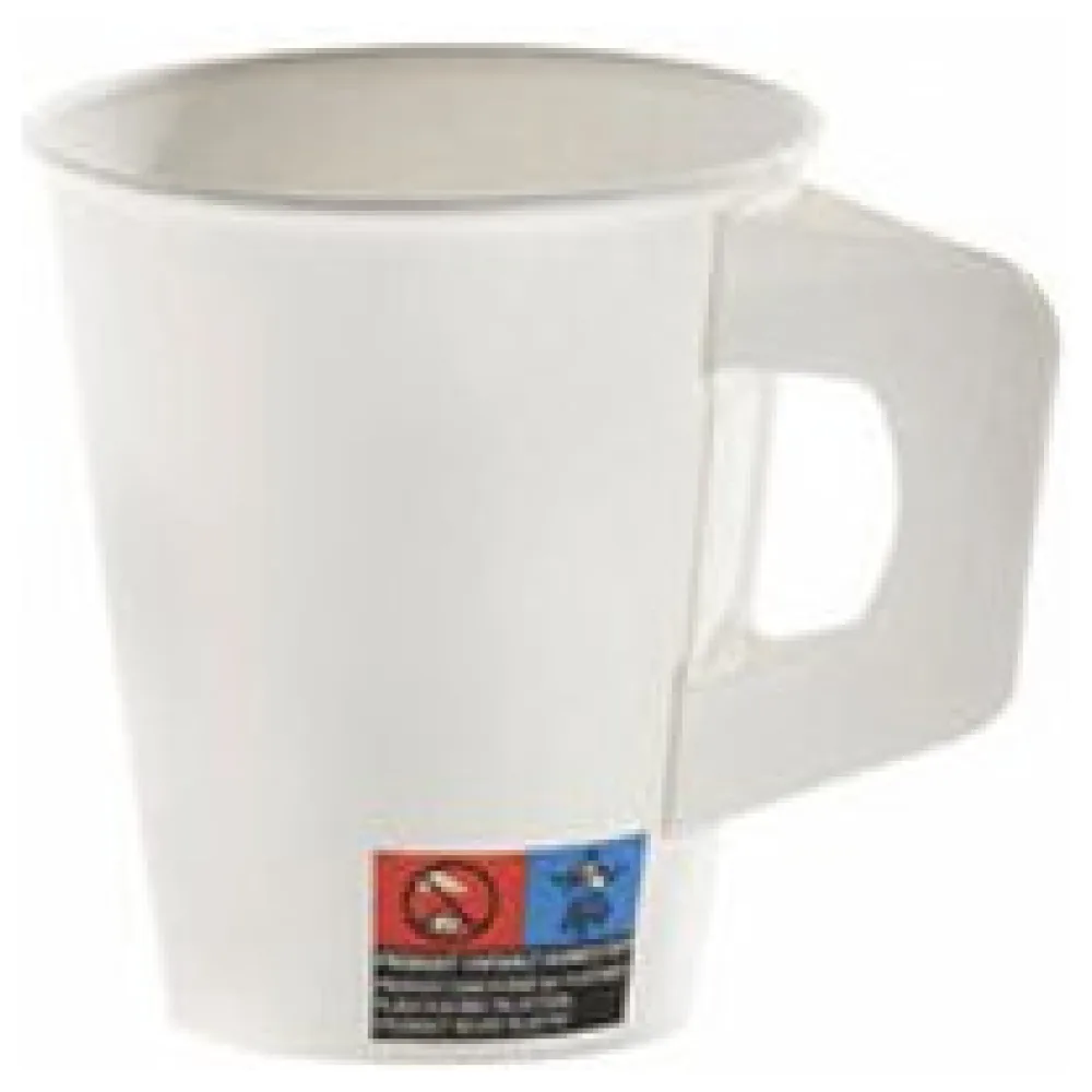 Henkelbecher Kaffeebecher weiß, Pappe beschichtet, 180 ml, 80 Stk. – Bild 3
