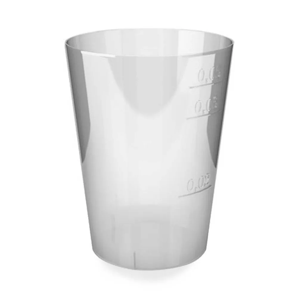 Einweg-Schnapsglas 5cl mit Eichstrich bei 2cl+4cl+5cl, PS transparent, 40 Stk. – Bild 2
