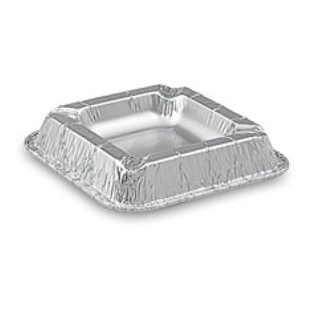 Alu Aschenbecher aus kräftigem Aluminium, eckig, 12,6 x 12,6 x 2,2 cm, 10 Stk.