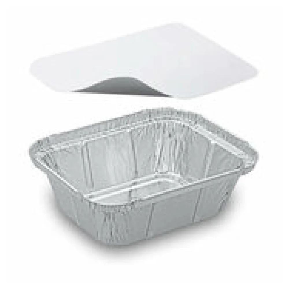 Alu-Servierschale Aluschale eckig 250ml inklusiv Deckel, 20 Stk.