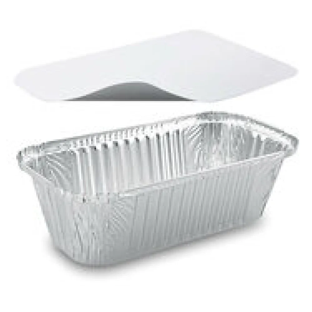 Alu-Servierschale Aluschale Grillschale eckig 1500ml inklusive Deckel, 5 Stk.
