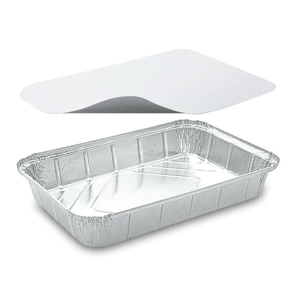 Alu-Servierschale Aluschale Grillschale eckig 2000ml inklusive Deckel, 10 Stk. – Bild 2