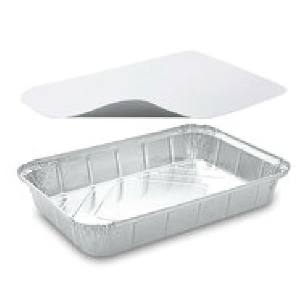 Alu-Servierschale Aluschale Grillschale eckig 2000ml inklusive Deckel, 10 Stk.