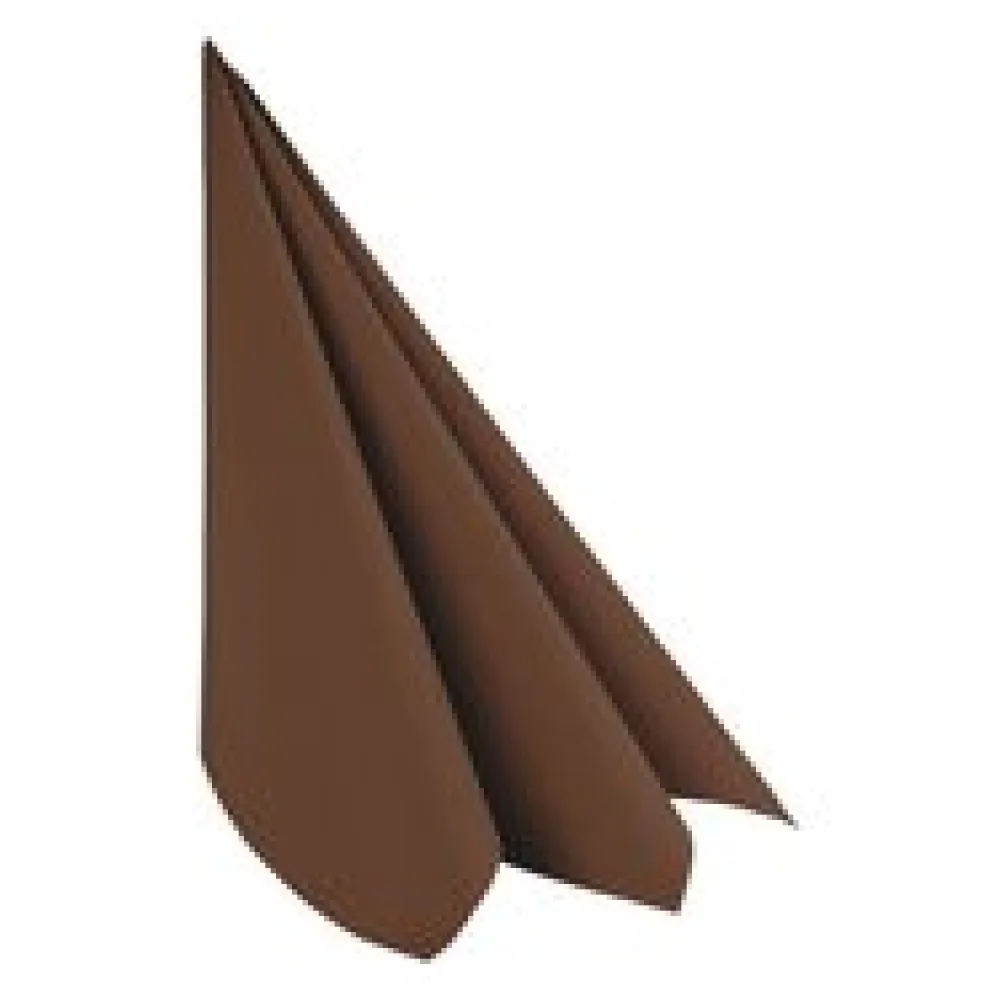 Servietten Airlaid 40x40cm 1/4 -Falz stoffähnlich hochwertig braun, 50 Stk.