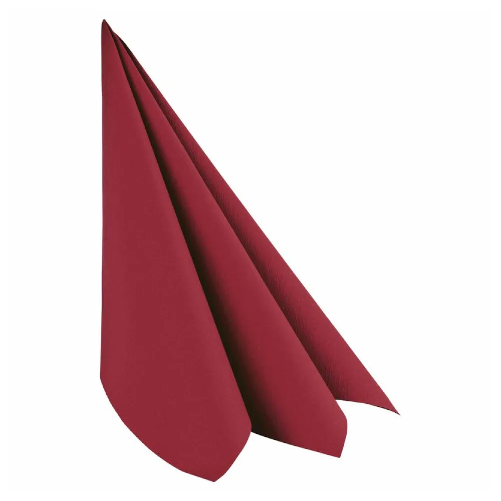 Servietten Airlaid 40x40cm 1/4 -Falz stoffähnlich hochwertig bordeaux, 50 Stk. – Bild 2