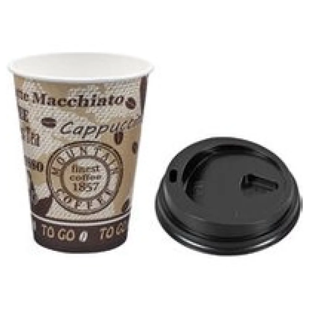Kaffeebecher Premium mit Deckel, "Coffee to go", Pappe besch., 250 ml, 75 Stk. – Bild 3