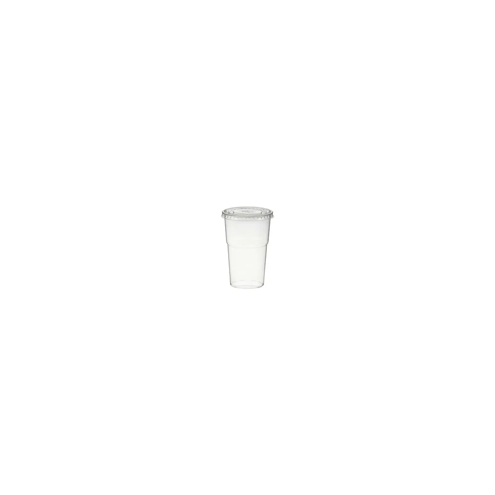 Smoothiebecher inkl. Deckel mit Schlitz 250 ml, O 78mm, PET, glasklar, 50 Stk.