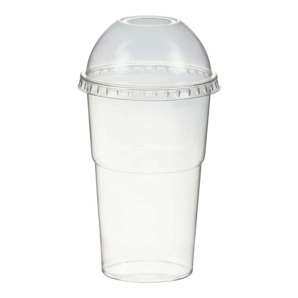Smoothiebecher + Domdeckel mit Öffnung 200 ml, O 78mm, PET, glasklar, 50 Stk. – Bild 2