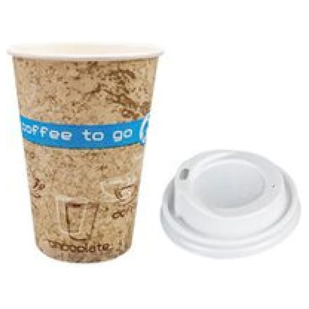 Kaffeebecher Coffee ToGo DREAMS mit Deckel weiß 300 ml hoch + schmal 50 Stk. – Bild 3