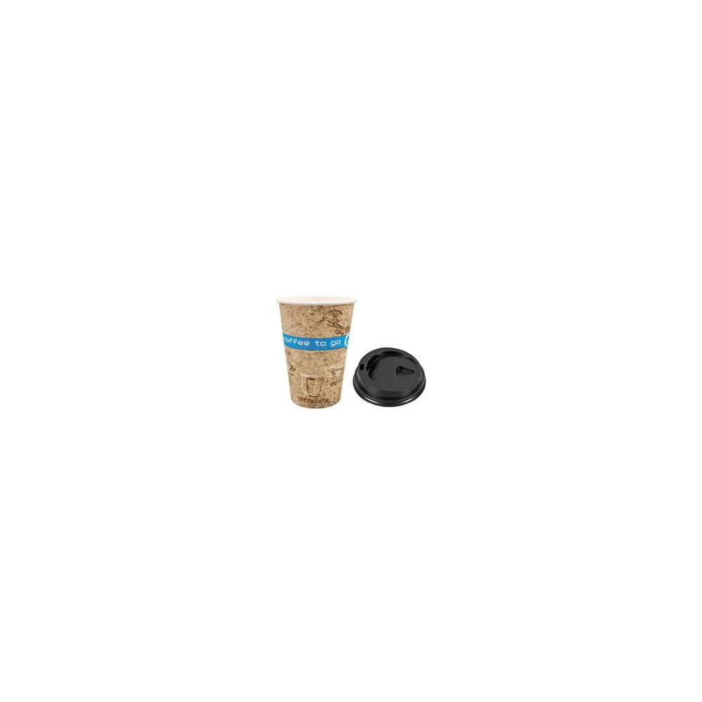 Kaffeebecher Coffee ToGo DREAMS mit Deckel schwarz 300 ml hoch + schmal 100 Stk.
