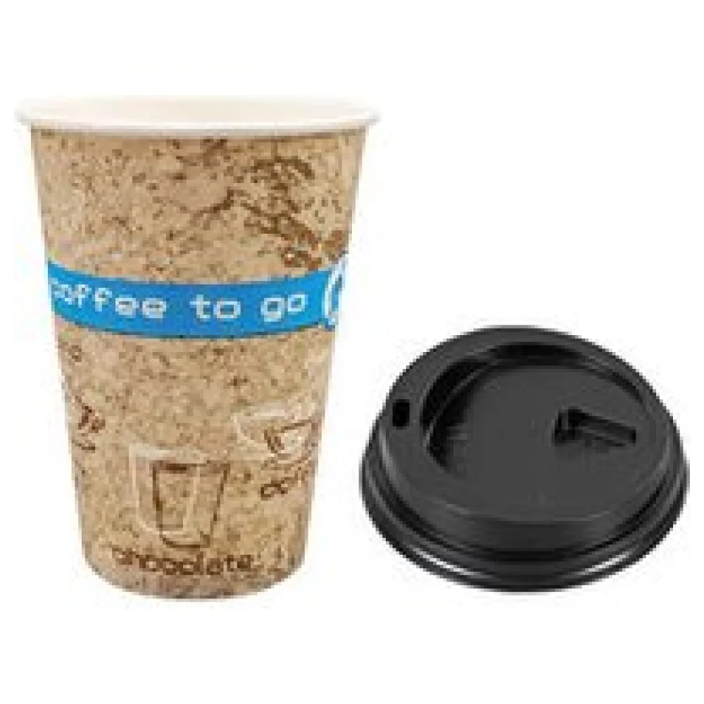 Kaffeebecher Coffee ToGo DREAMS mit Deckel schwarz 300 ml hoch + schmal 100 Stk. – Bild 3