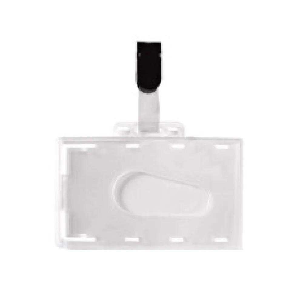 Ausweishülle, Kartenhülle, Namensschild aus PVC mit Clip, 54x86mm, 50 Stk.