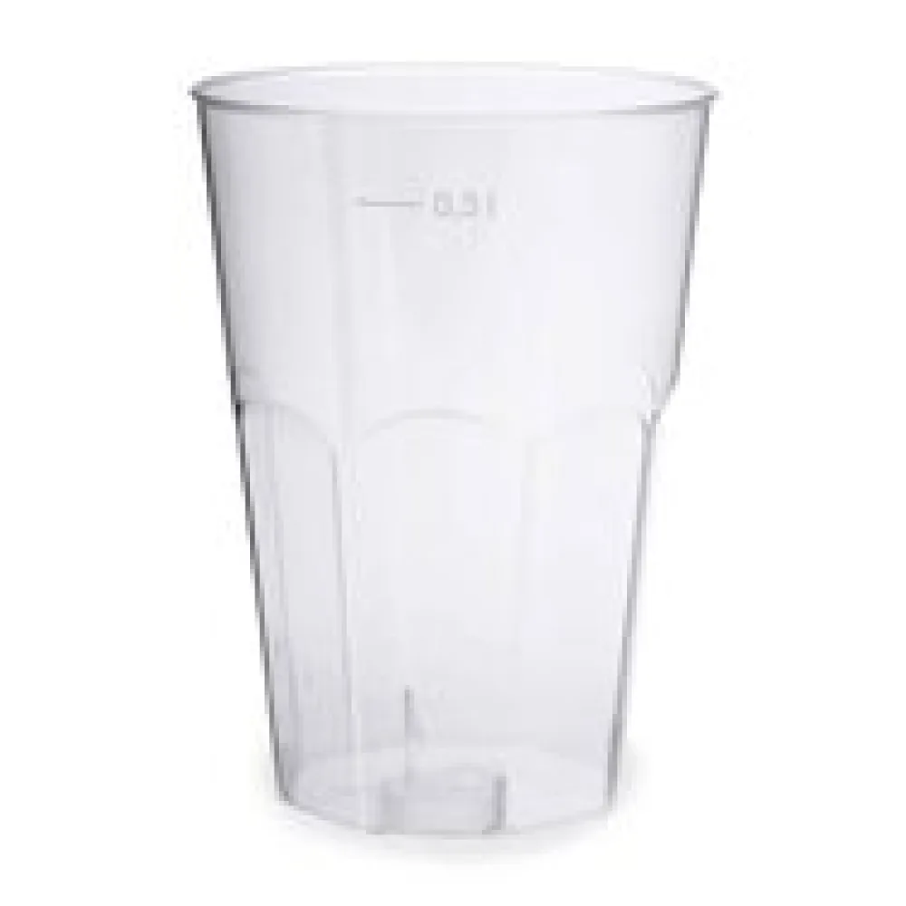 Einweg-Cocktailglas 300ml mit Eichstrichen, PS, transparent glasklar, 30 Stk.