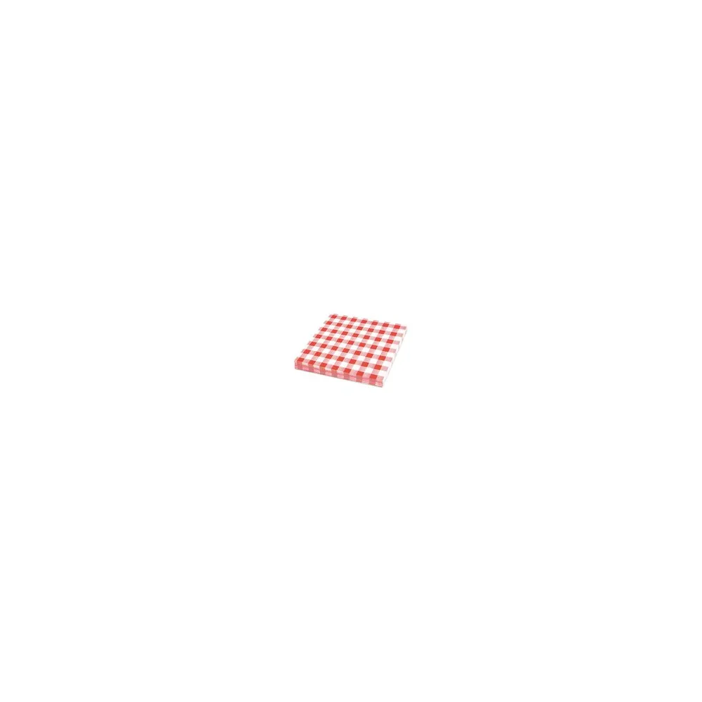 Servietten Prägeservietten 33 x 33 cm, 1-lagig, KARO rot, 100 Stk.