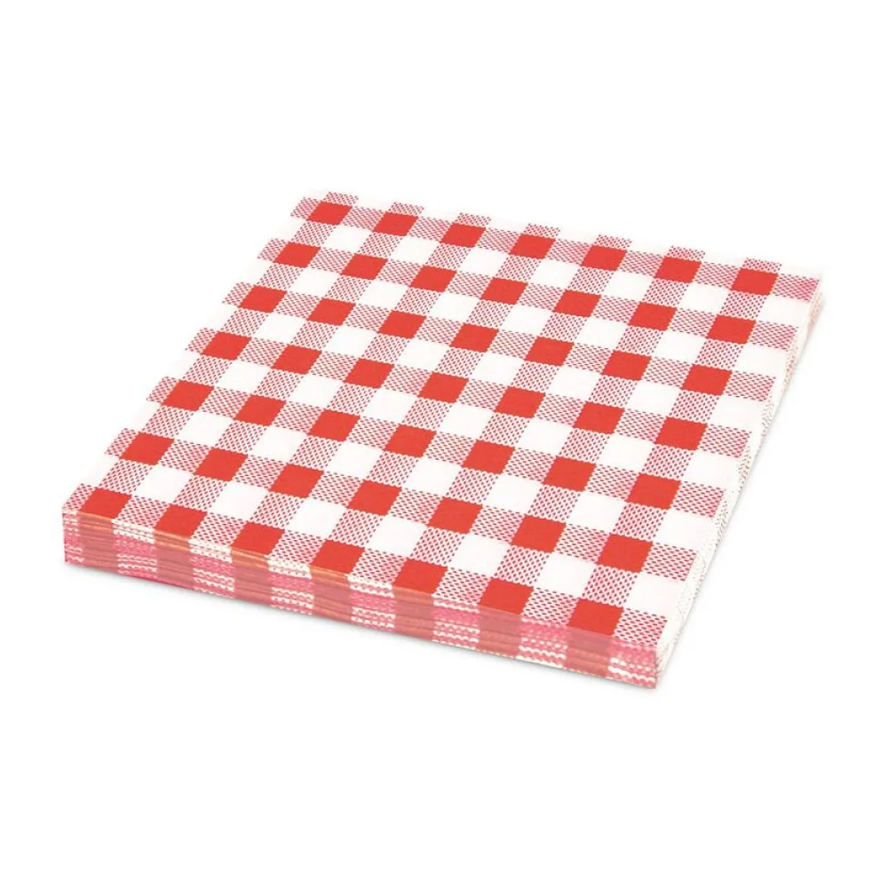 Servietten Prägeservietten 33 x 33 cm, 1-lagig, KARO rot, 100 Stk. – Bild 2