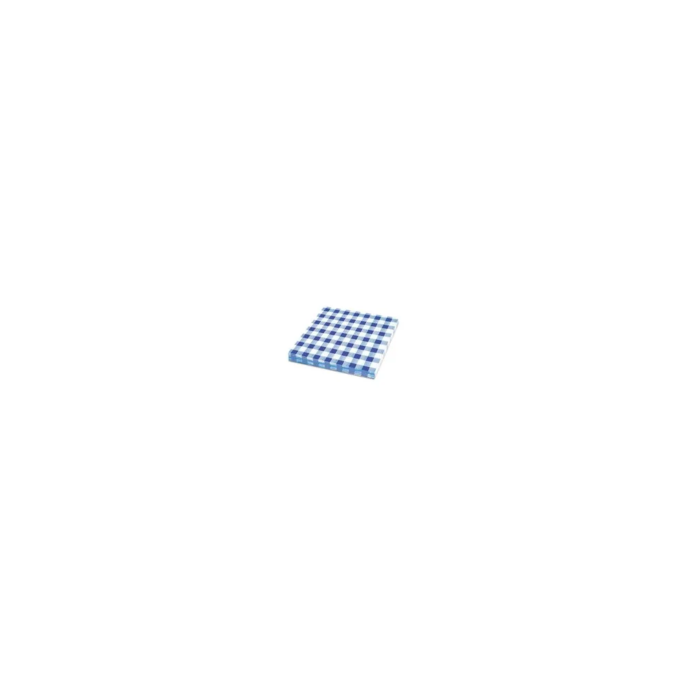 Servietten Prägeservietten 33 x 33 cm, 1-lagig, KARO blau, 100 Stk.