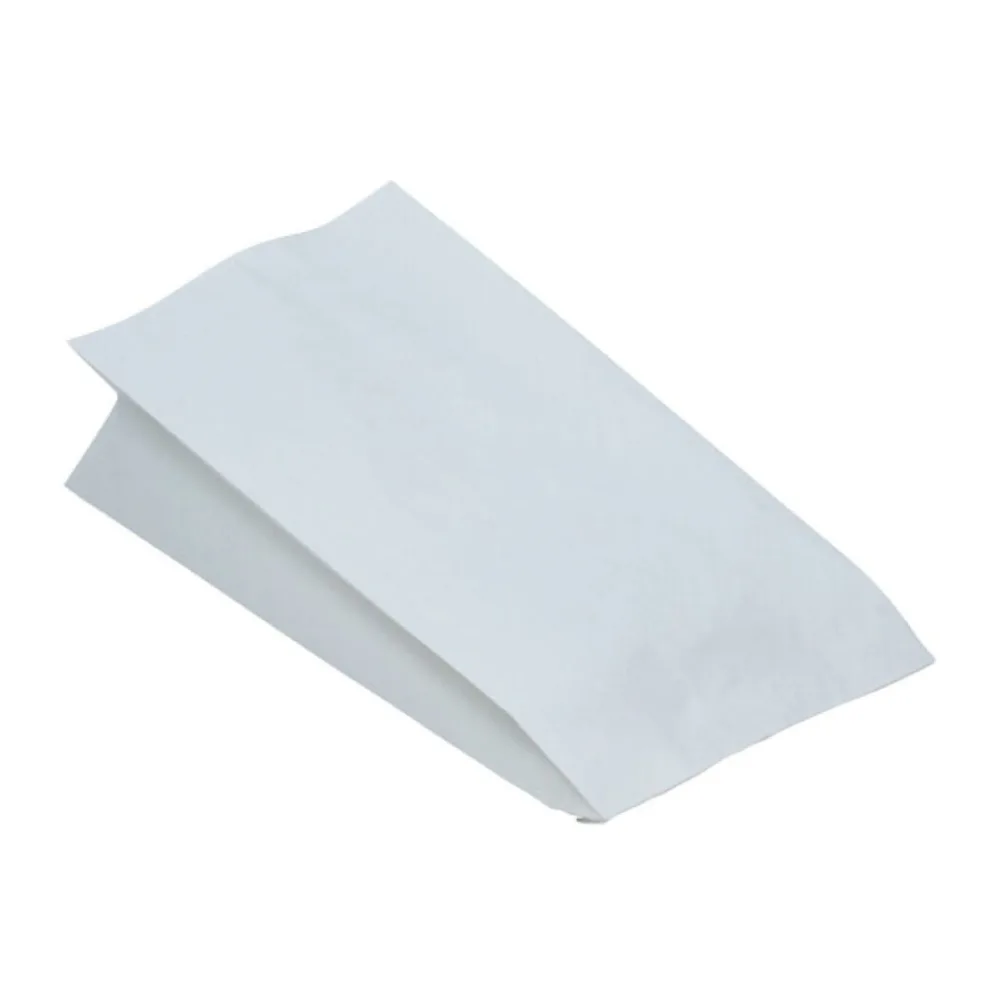 Papierbeutel fettdicht weiß ohne Druck, 10,5+5,5 x 24 cm, 100 Stk. – Bild 2