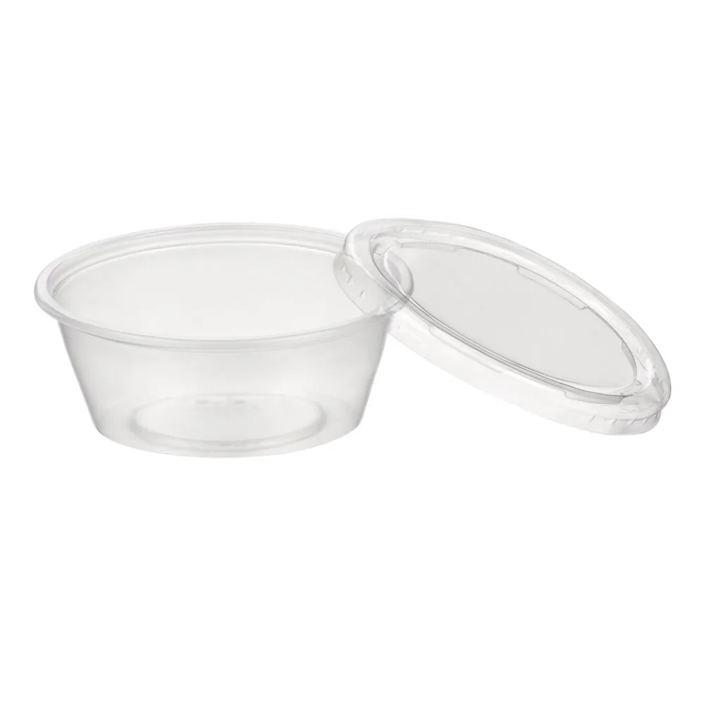 Dressingbecher Saucenbecher 50ml, transparent mit Deckel, aus PP, 50 Stk. – Bild 2