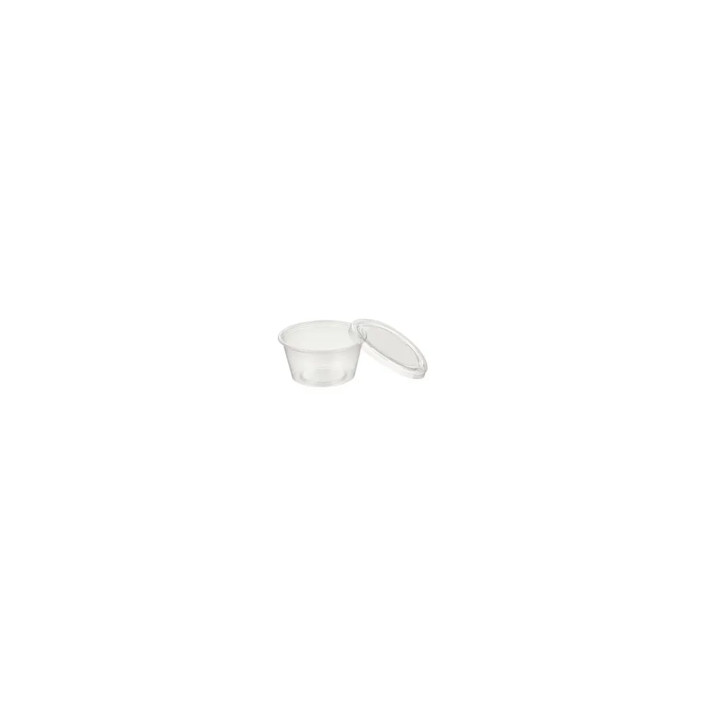 Dressingbecher Saucenbecher 100ml, transparent mit Deckel, aus PP, 50 Stk.