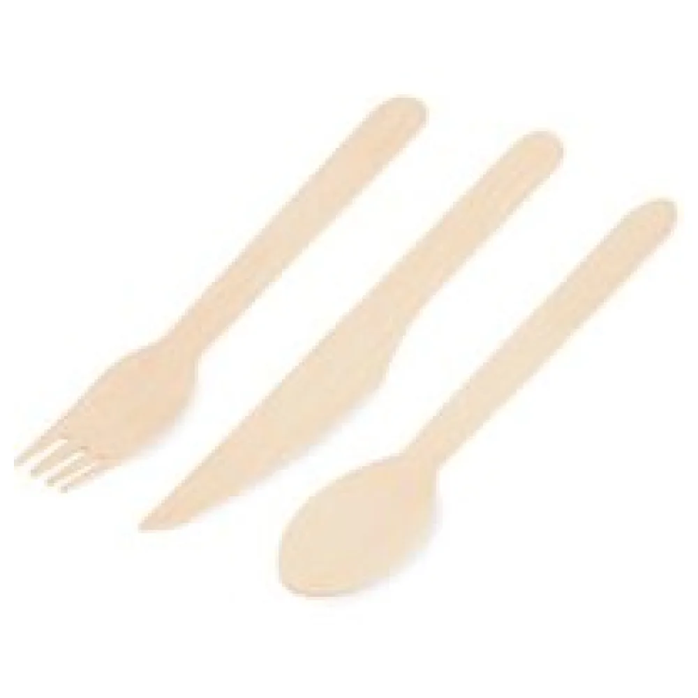 Bestecksets aus Holz biologisch abbaubar Gabeln Löffel Messer, 10 Stk. – Bild 3