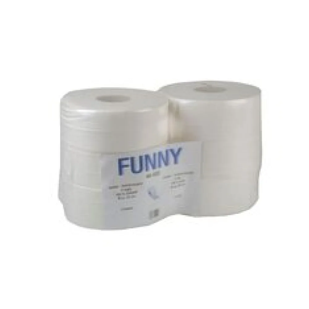 Jumbo Toilettenpapier Jumborollen 2-lagig, 100% Zellstoff hochweiß, 6 Stk.