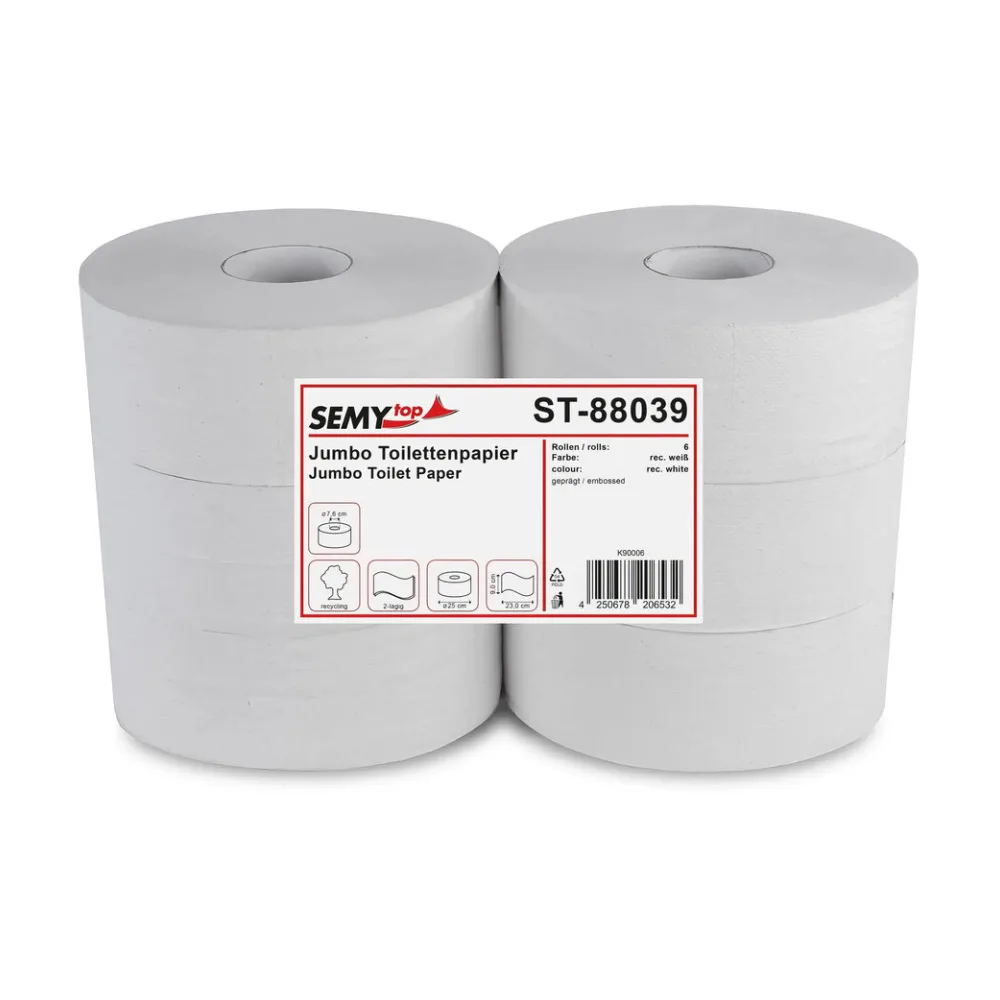 Jumbo Toilettenpapier 2-lagig Recyclingpapier Kerndurchmesser 7.6 cm, 6 Stk. – Bild 2