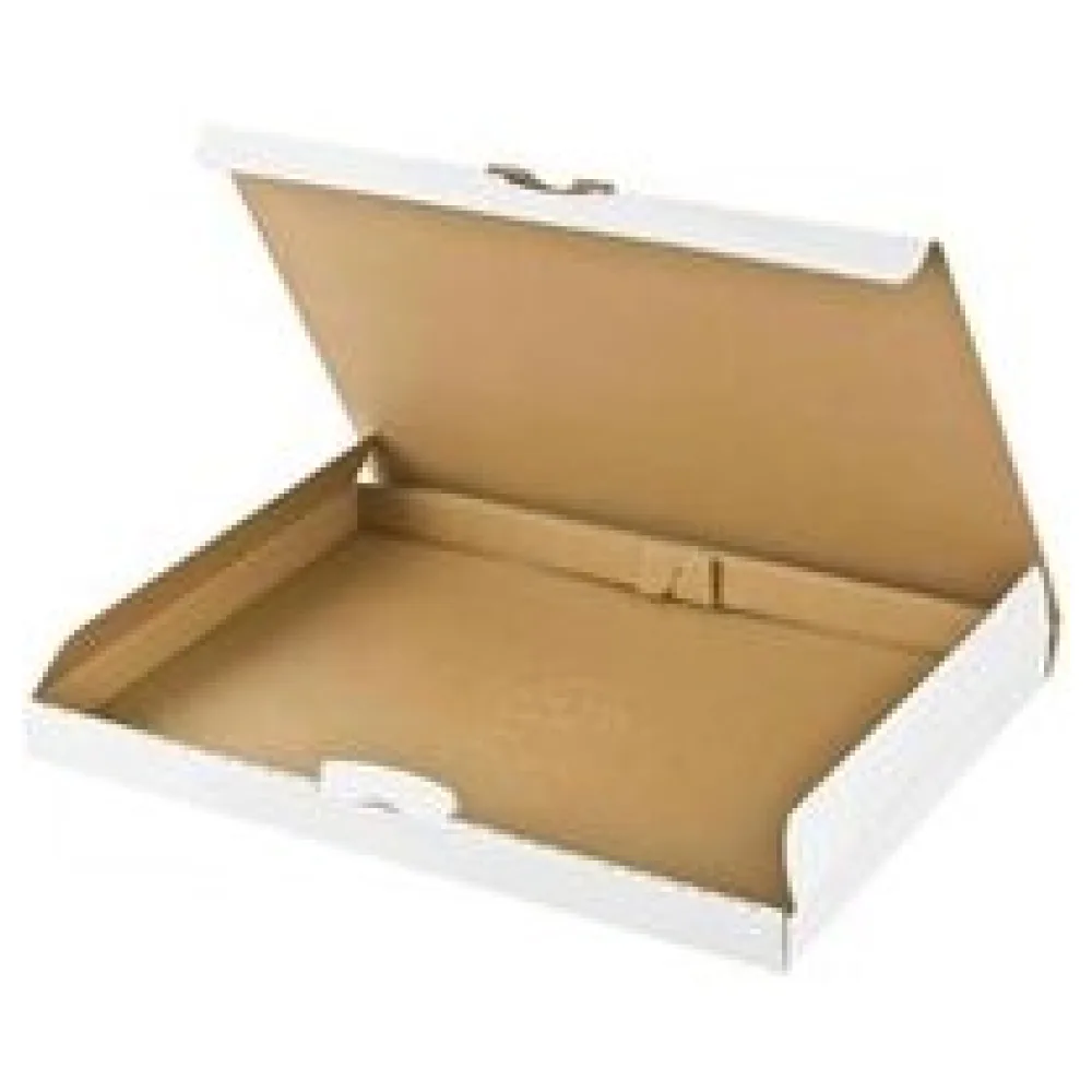 Versandkarton 340x250x30mm schnelle Aufrichtung Steckverschluss Maxibrief DHL briefkastentauglich Höhe 3cm A4 B4 weiß – Bild 3