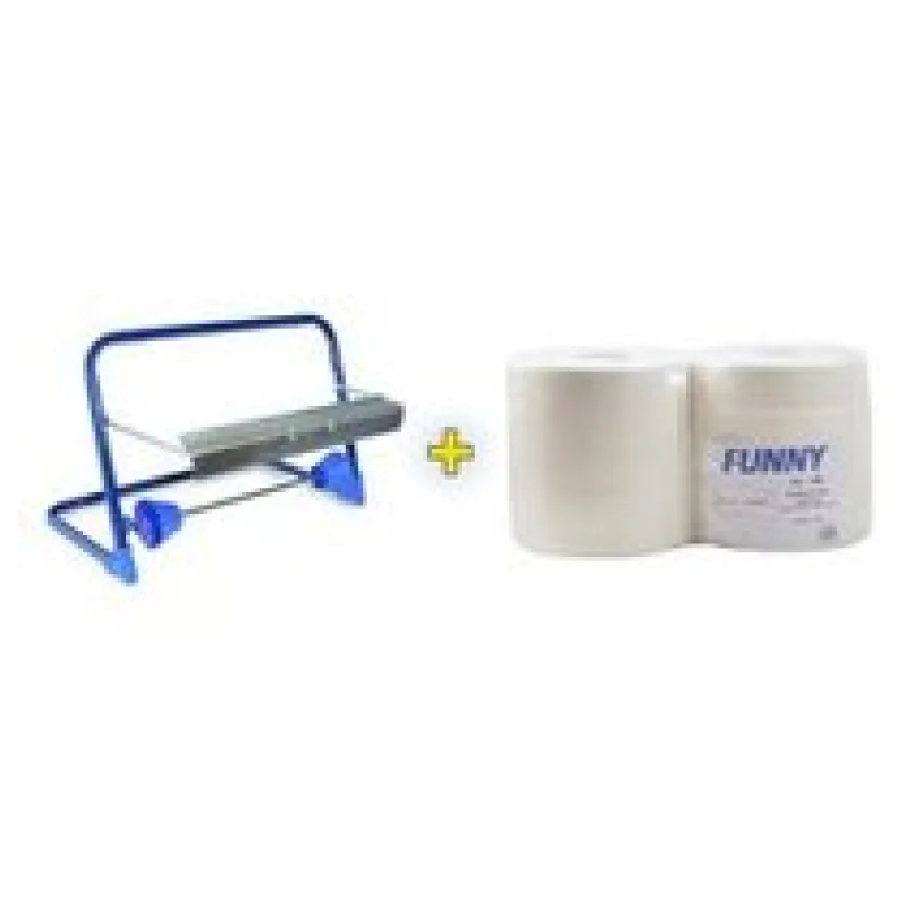 Wandhalter für Putztuchrollen inkl. 2 x 26cm breite 1000 Blatt Rollen – Bild 3