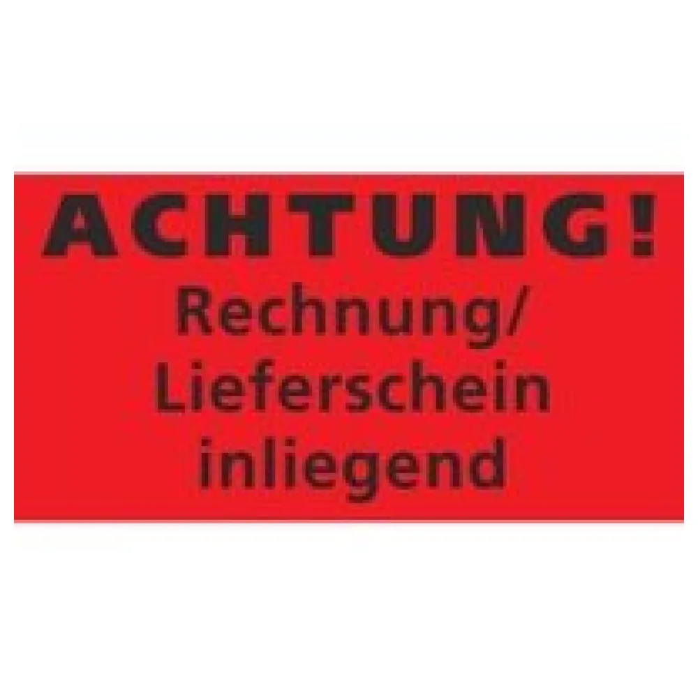 Hinweisetiketten Warnetiketten rot RECHNUNG /LS. INLIEGEND, 145x76mm, 1000 Stk. – Bild 3