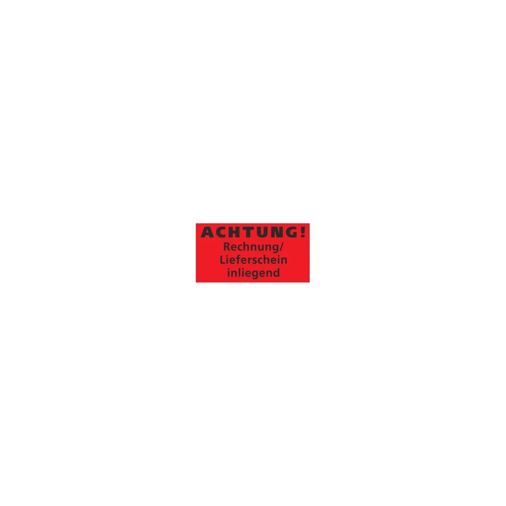 Hinweisetiketten Warnetiketten rot RECHNUNG /LS. INLIEGEND, 145x76mm, 1000 Stk.