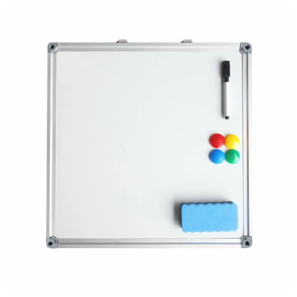 Whiteboard Magnettafel Memoboard, 40 x 40cm, inkl. 4 Magnete, weiß mit Alurahmen – Bild 2