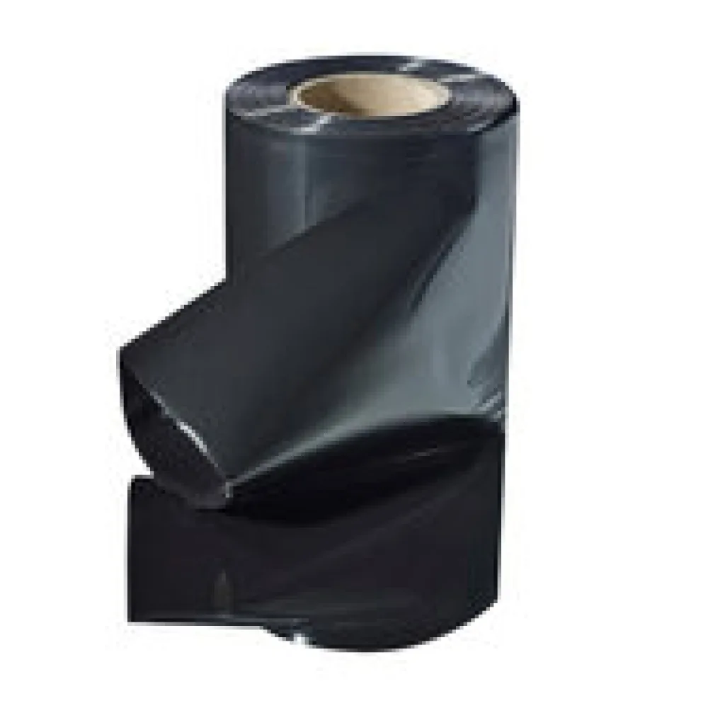 Schlauchfolie 400mm breit, 100my, opak - blickdicht, schwarz, 250 lfm.