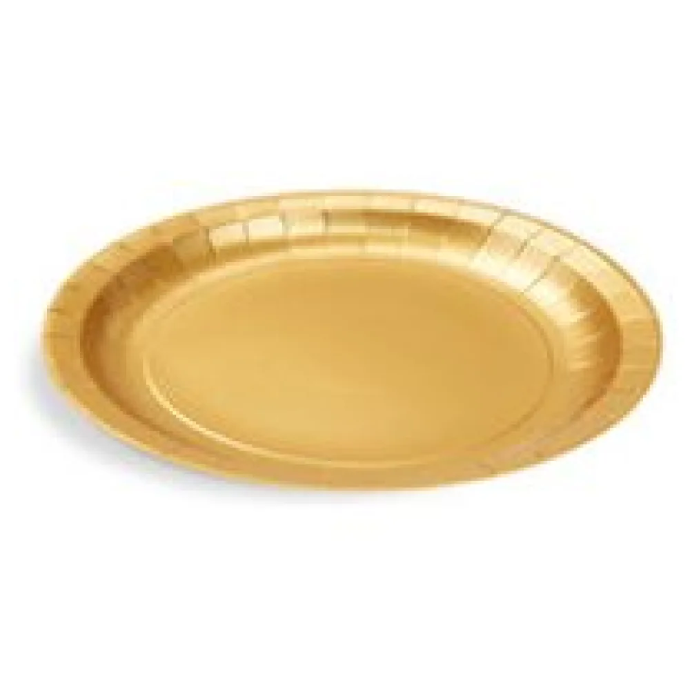 Pappteller Gold O23 cm - FSC Einwegteller für Party, Geburtstag, Hochzeit, 10 Stk. – Bild 3