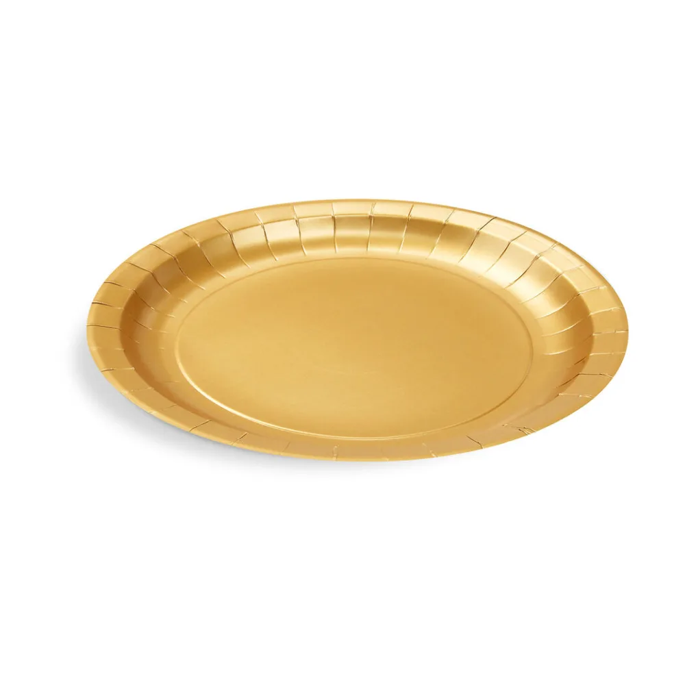 Pappteller Gold O23 cm - FSC Einwegteller für Party, Geburtstag, Hochzeit, 10 Stk. – Bild 2
