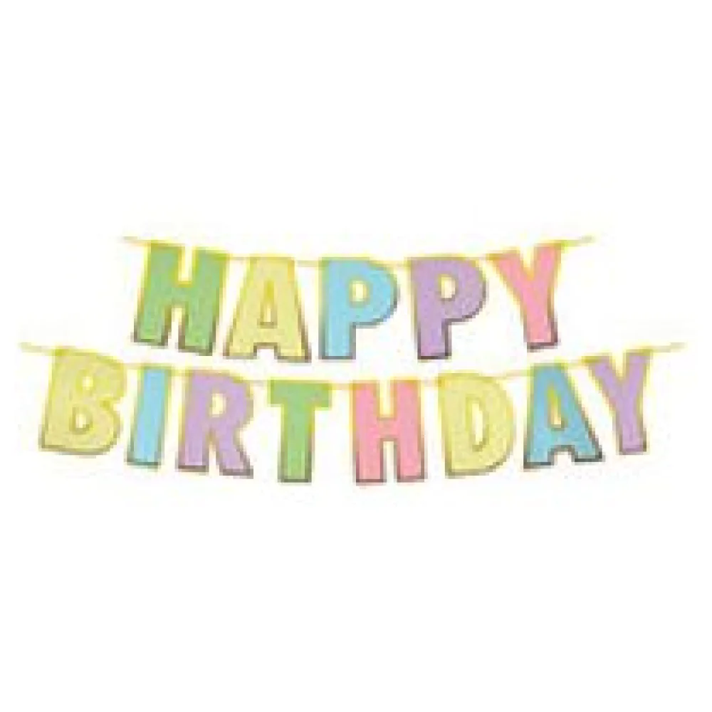Papiergirlanden Geburtstag HAPPY BIRTHDAY bunt, 16 x 20 cm Buchstaben + 5m Band – Bild 3