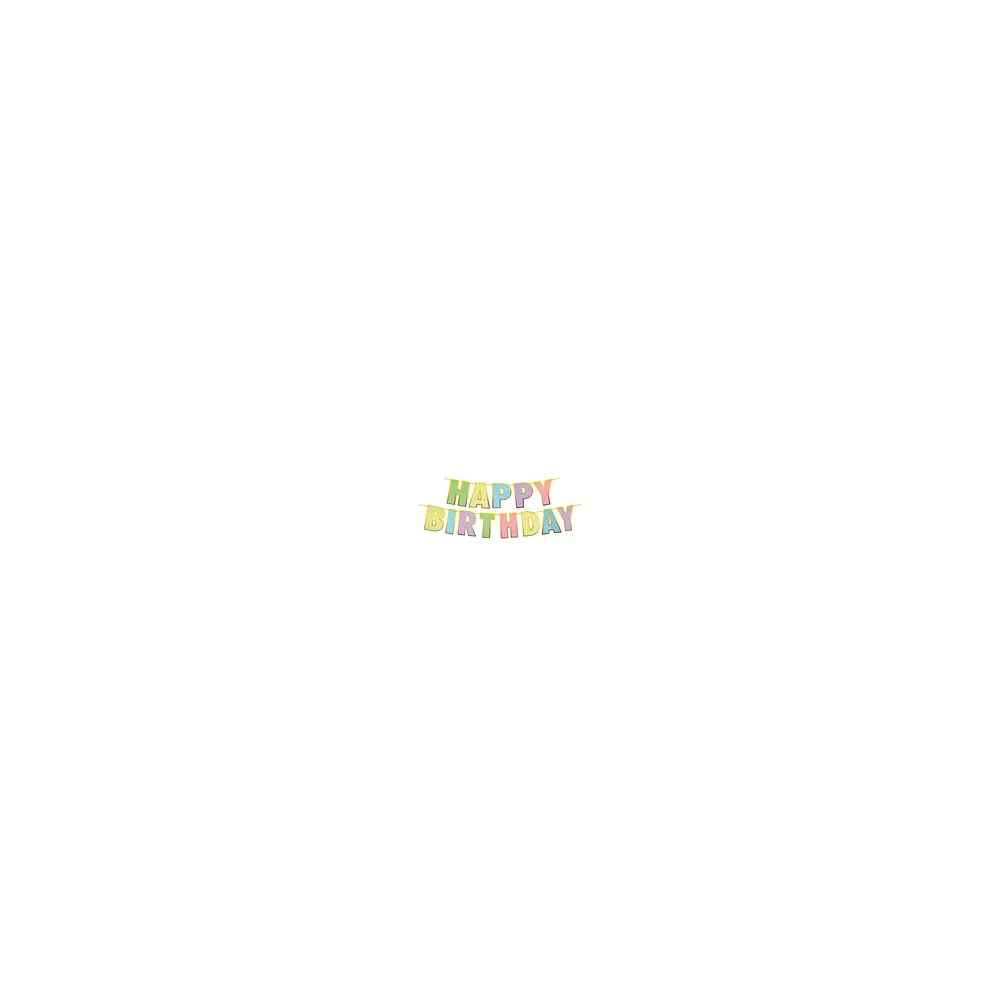 Papiergirlanden Geburtstag HAPPY BIRTHDAY bunt, 16 x 20 cm Buchstaben + 5m Band