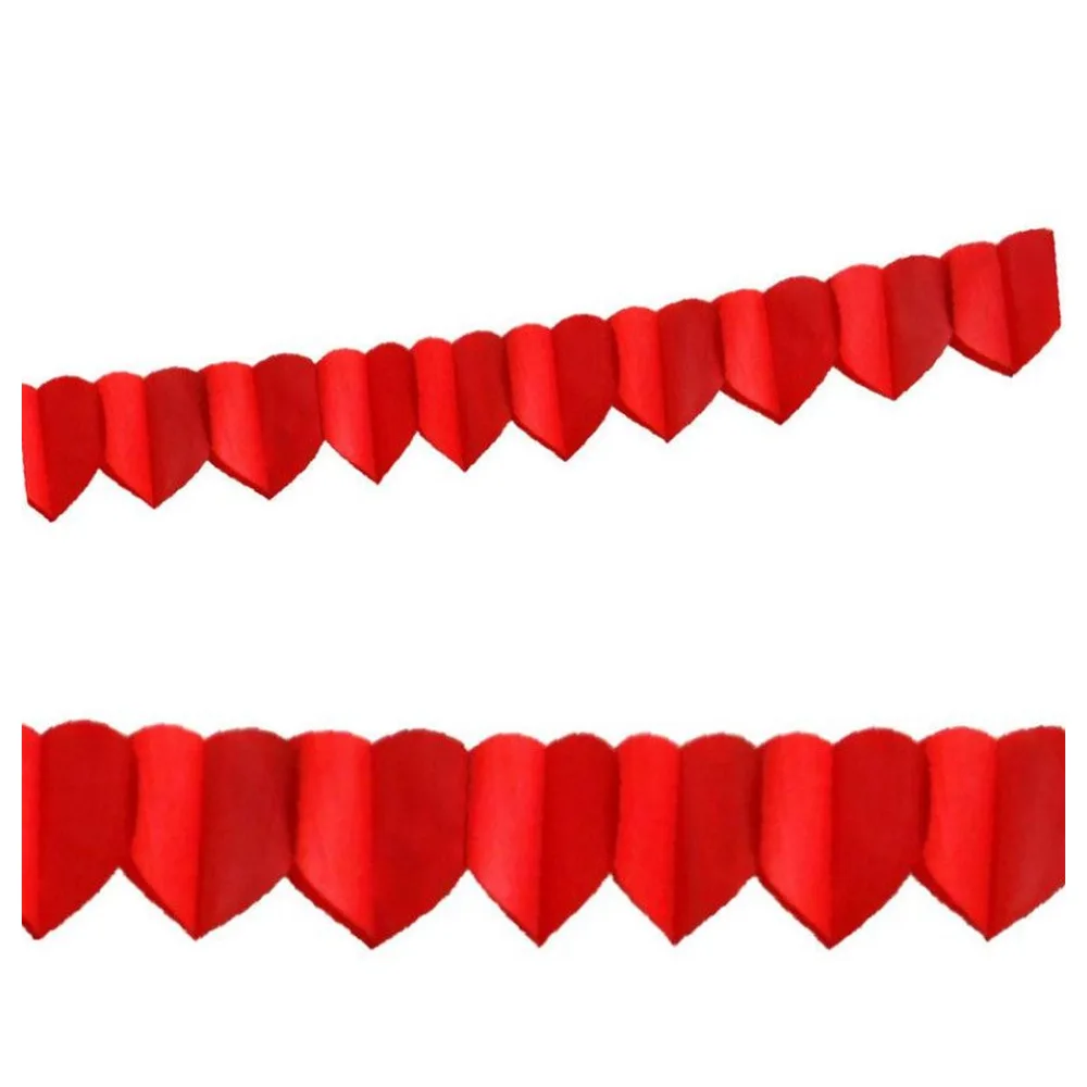 Papier-Girlande HERZEN rot 4 m x 18 cm – Bild 2