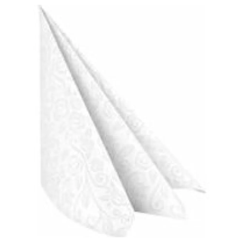 Servietten Airlaid 40x40cm, 1/4 -Falz, mit Rosenmuster, weiß, 50 Stk. – Bild 3