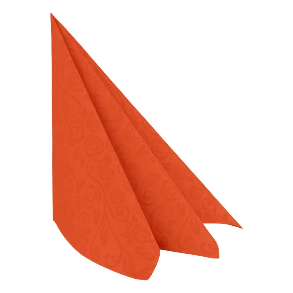 Servietten Airlaid 40x40cm, 1/4 -Falz, mit Rosenmuster, terracotta, 50 Stk. – Bild 2