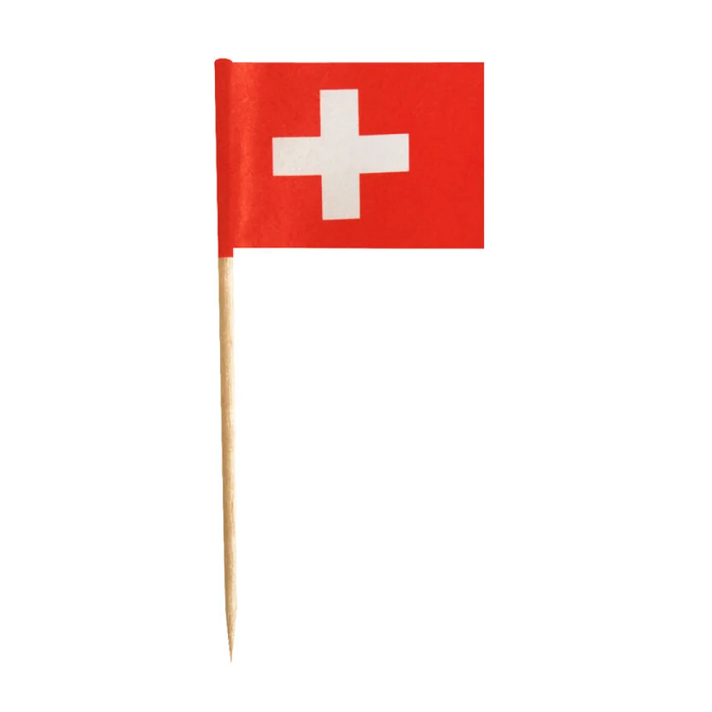 Flaggenpicker Fahnenpicker Deko-Picker Land 'Schweiz', 100 Stk. – Bild 2