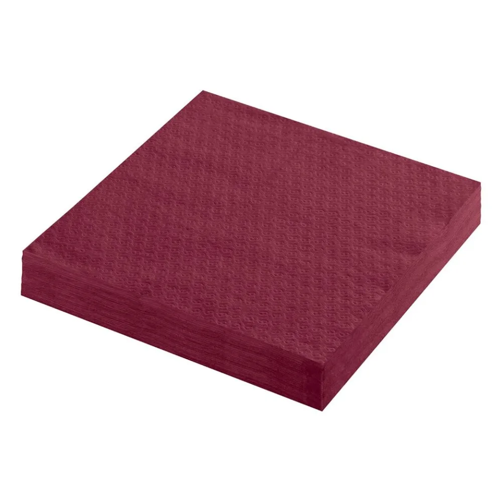 Servietten Prägeservietten 1-lagig, 33 x 33 cm, bordeaux, 100 Stk. – Bild 2