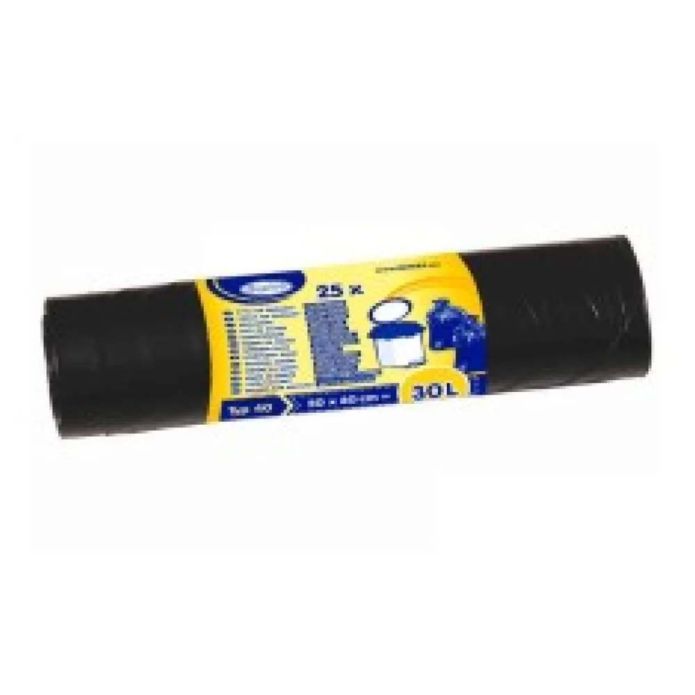 Mülleimerbeutel 30 Liter, 50 x 60 cm, schwarz, extra stark, 25 Stk.