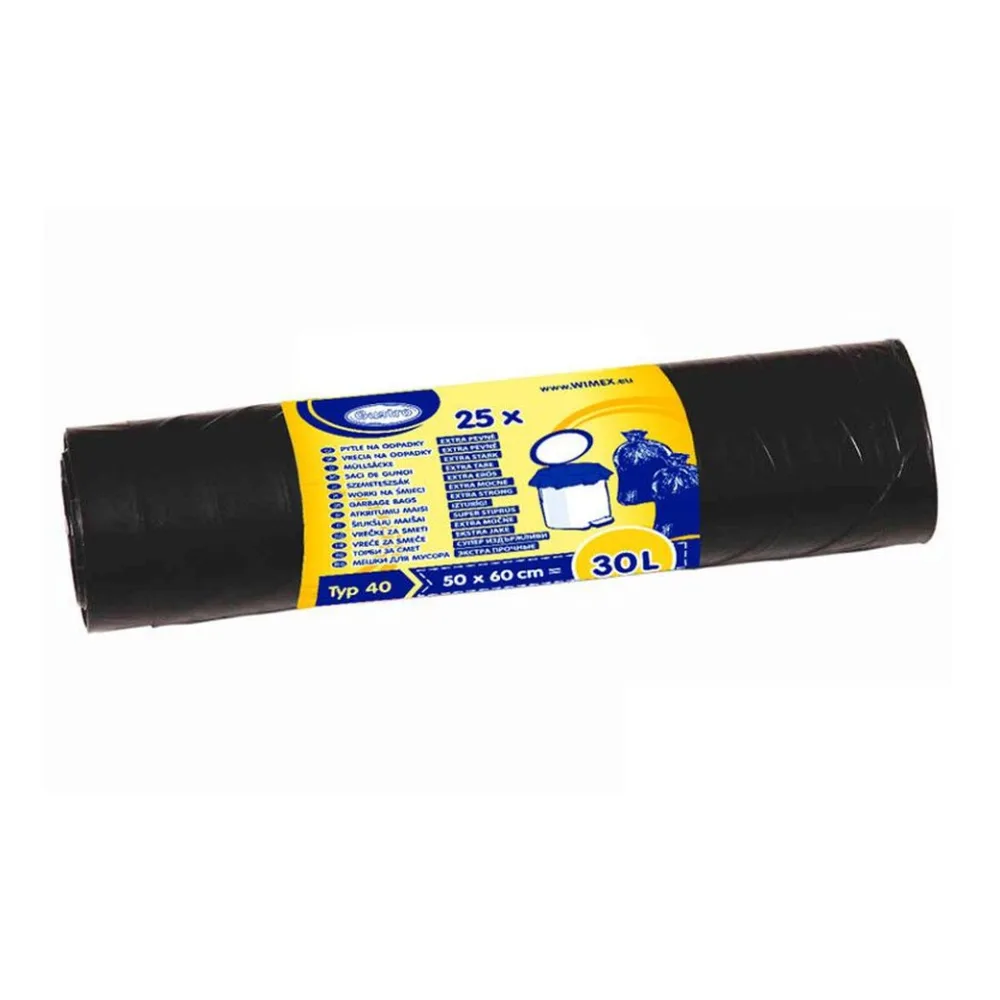Mülleimerbeutel 30 Liter, 50 x 60 cm, schwarz, extra stark, 25 Stk. – Bild 2